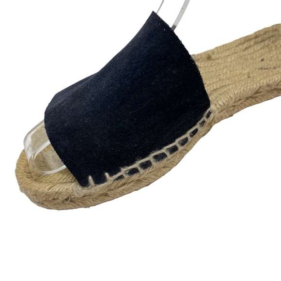 J CREW Genuine Leather Blue Suede Slides Espadrilles Flats Sandals Shoes sz 5 - Picture 11 of 16